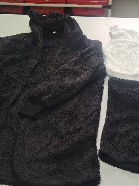 3pcs Womens Clothing Long Sleeve Crop Tank Top And Drawstring Shorts Pajama Set