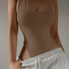 Sleeveless Knit Bodysuit Hot Summer Sexy Bodycon Off Shoulder Halter Tops Casual Street Bodice For Women ClubWear